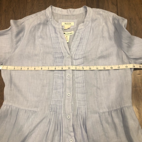 - - Malvin I Love Linen Blue Tunic Size Small US6 - Picture 8 of 9